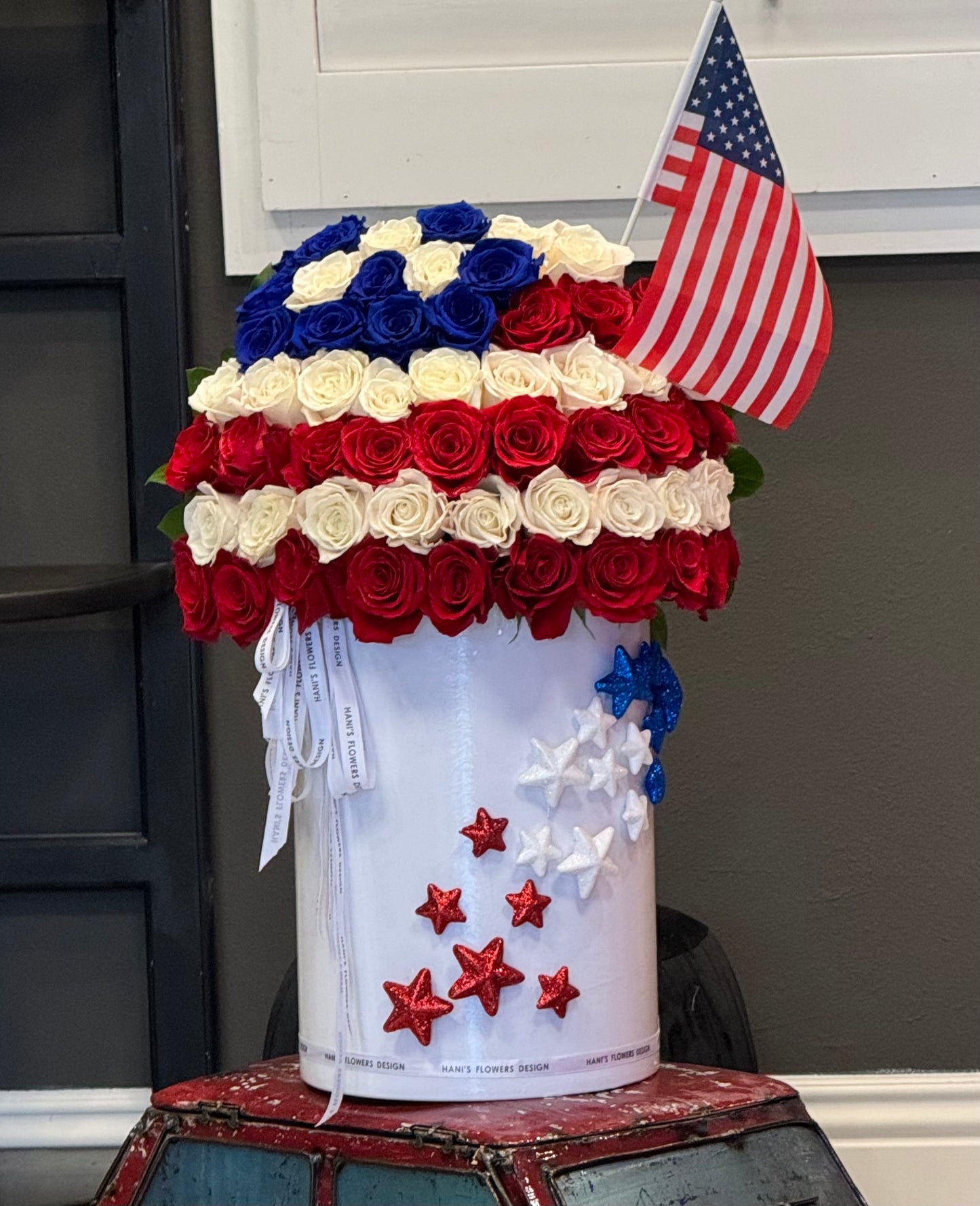 4th of July  larg flower box 🇺🇸